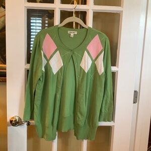 Brand Cherokee, Color: green, white, pink. Size XXL